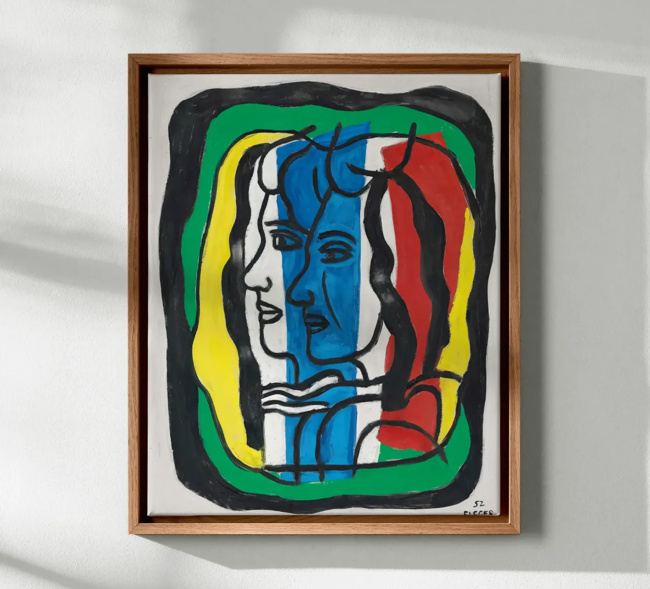 I "due profili" di Léger: ritratto cubista e figura moderna tela con Cornice a cassetta da NorwesClub
