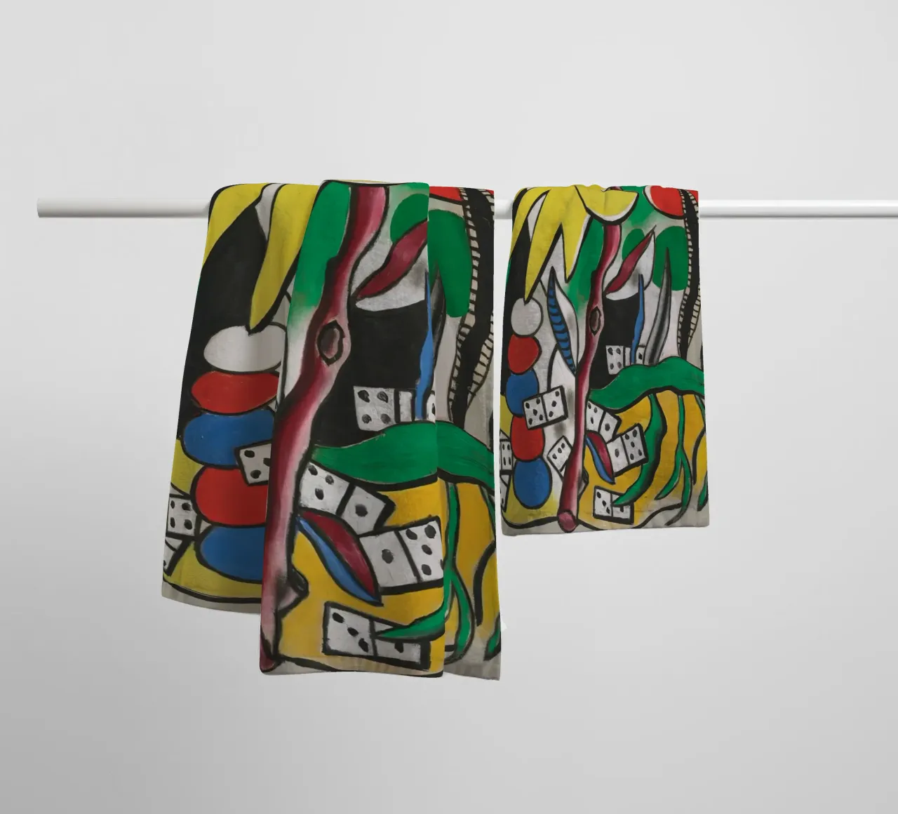 La "Composizione di domino" di Léger - Arte geometrica e modalità cubista asciugamano da bagno da NorwesClub