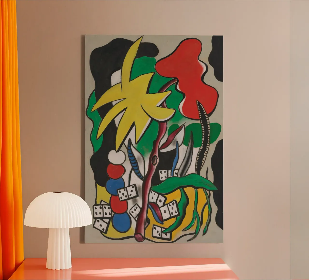 La "Composizione di domino" di Léger - Arte geometrica e modalità cubista tela con Cornice a cassetta da NorwesClub