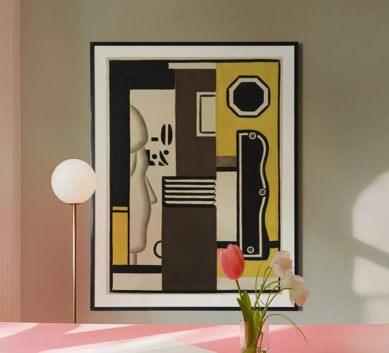 Légers "Komposition mit Profil" - Kubistisches Porträt & Moder Poster von NorwesClub