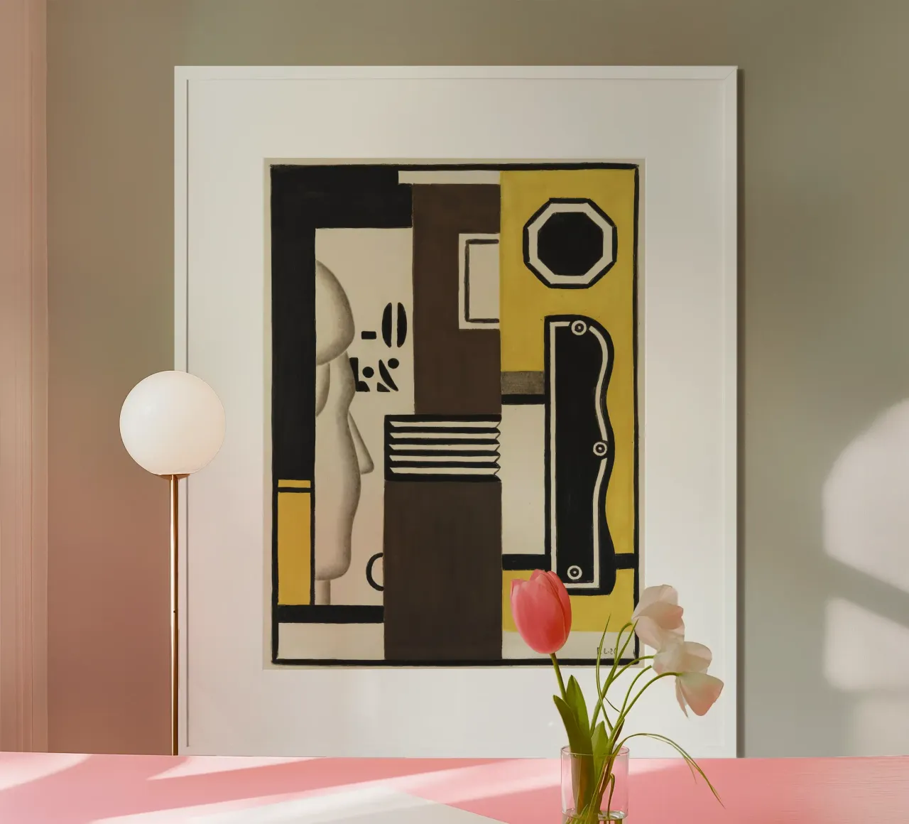 Légers "Komposition mit Profil" - Kubistisches Porträt & Moder Poster von NorwesClub