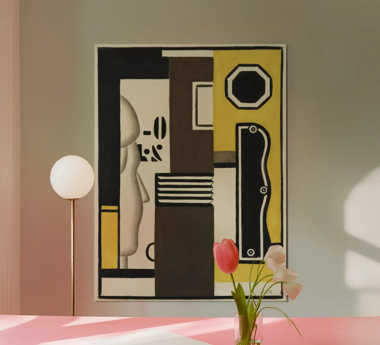 Légers "Komposition mit Profil" - Kubistisches Porträt & Moder Poster von NorwesClub