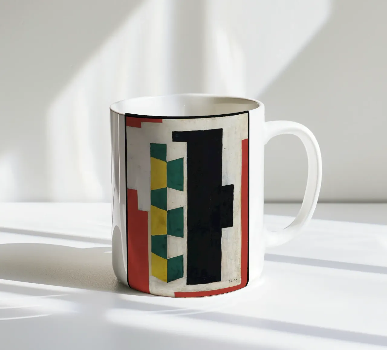 Légers "Muurcompositie" - Kubistisch Abstract & Modernistisch De keramische mok van NorwesClub