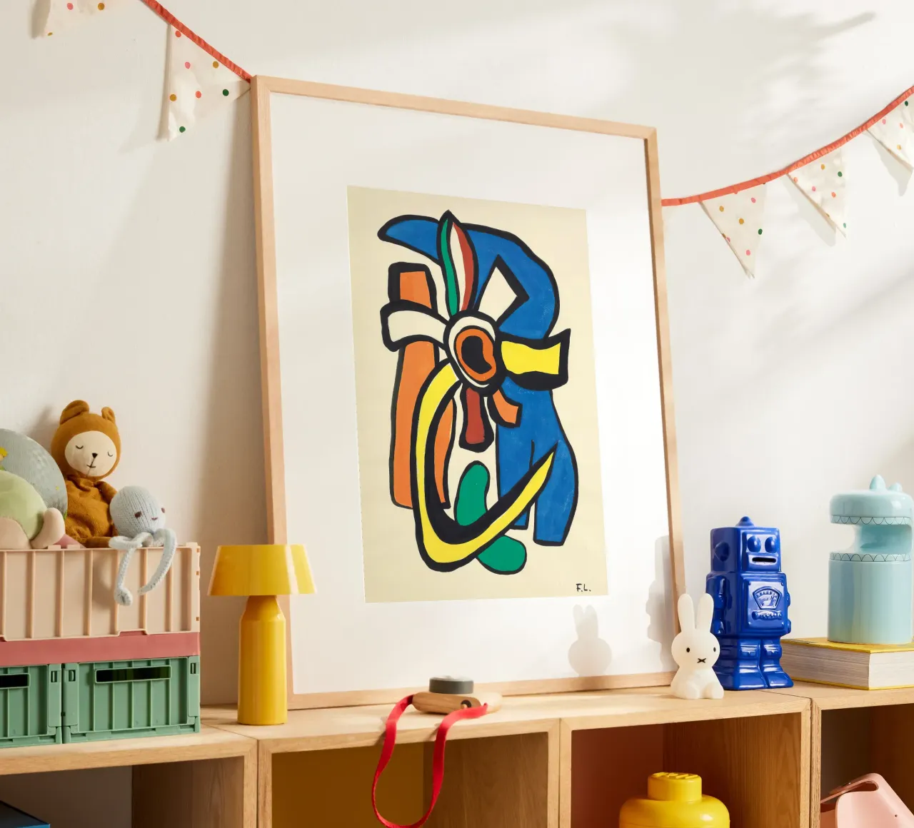 La "Composizione murale" di Léger - Cubismo organico e Moder vibrante poster con telaio in legno da NorwesClub