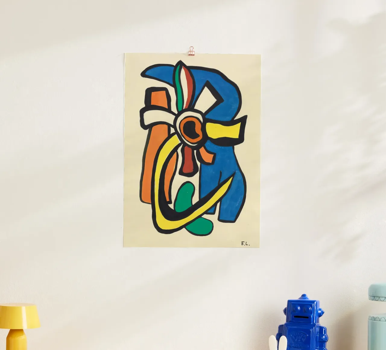 La "Composizione murale" di Léger - Cubismo organico e Moder vibrante poster con telaio in legno da NorwesClub