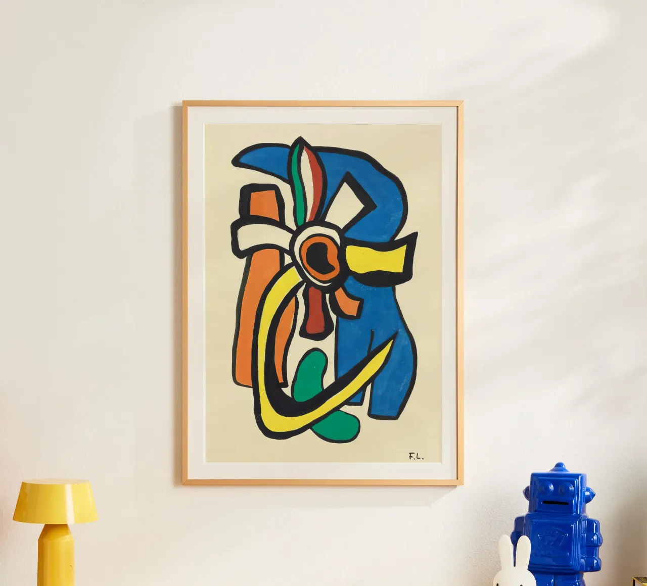 La "Composizione murale" di Léger - Cubismo organico e Moder vibrante poster con telaio in legno da NorwesClub