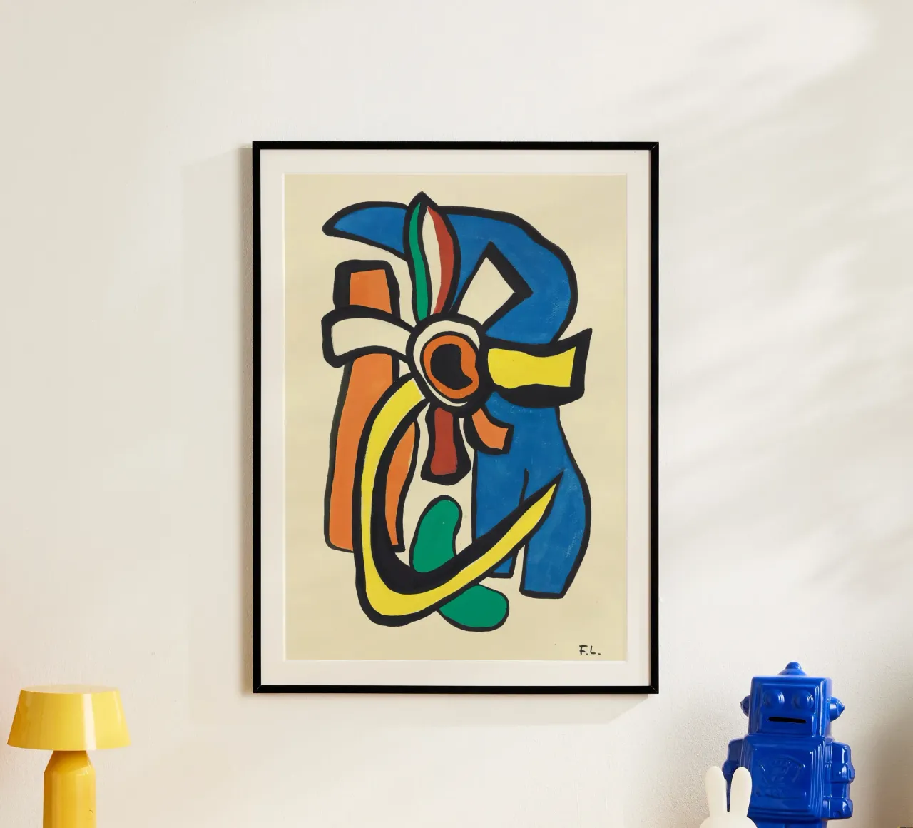 La "Composizione murale" di Léger - Cubismo organico e Moder vibrante poster con telaio in legno da NorwesClub