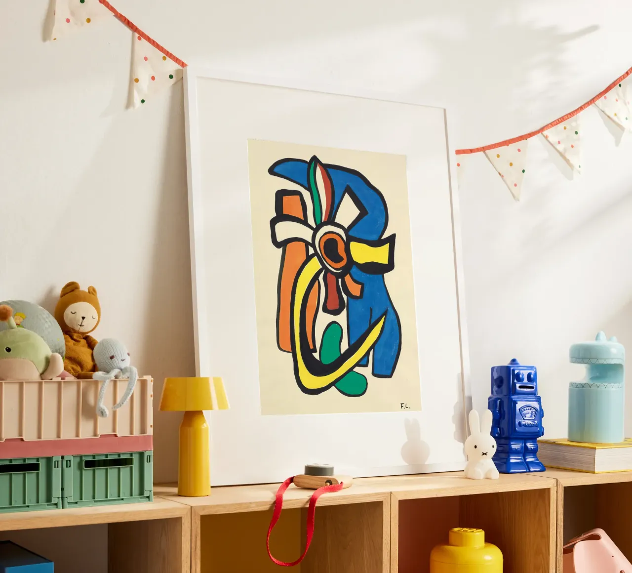 La "Composizione murale" di Léger - Cubismo organico e Moder vibrante poster con telaio in legno da NorwesClub