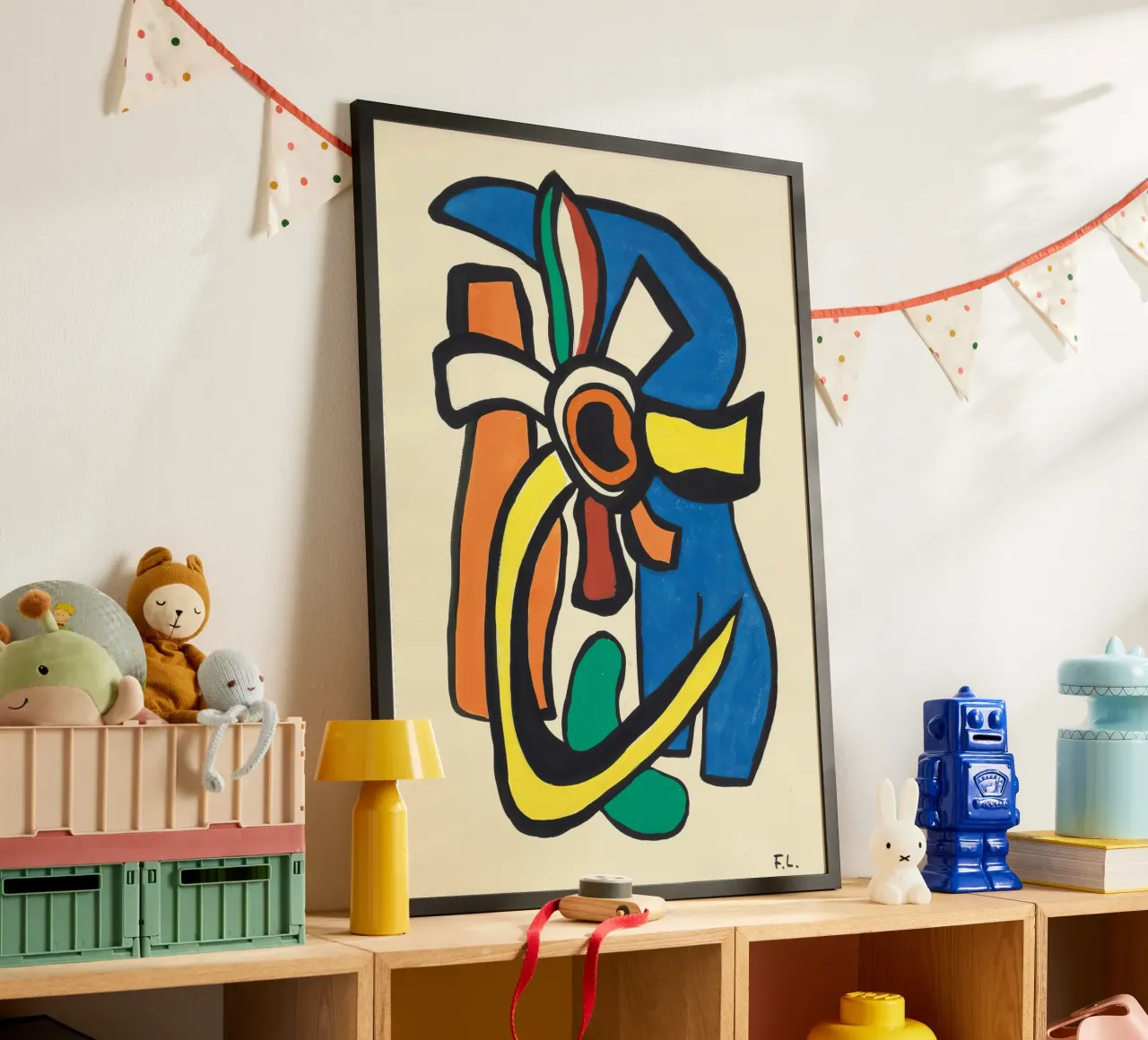 La "Composizione murale" di Léger - Cubismo organico e Moder vibrante poster con telaio in legno da NorwesClub