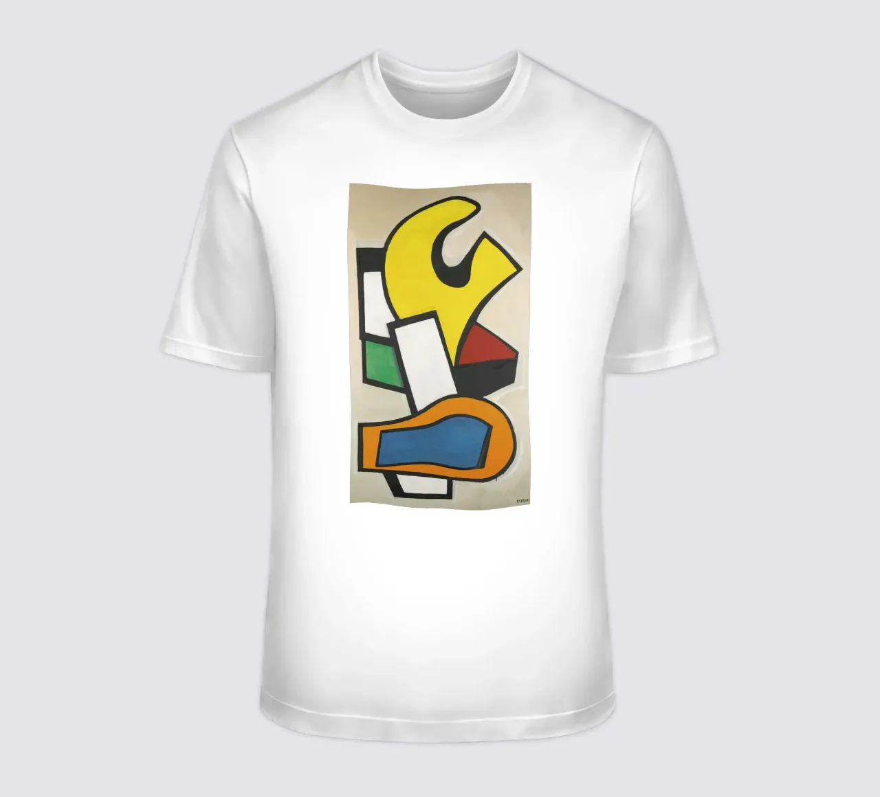 Murale sur fond jaune" de Léger - Abstraction cubiste audacieuse et modernité De t-shirt de NorwesClub