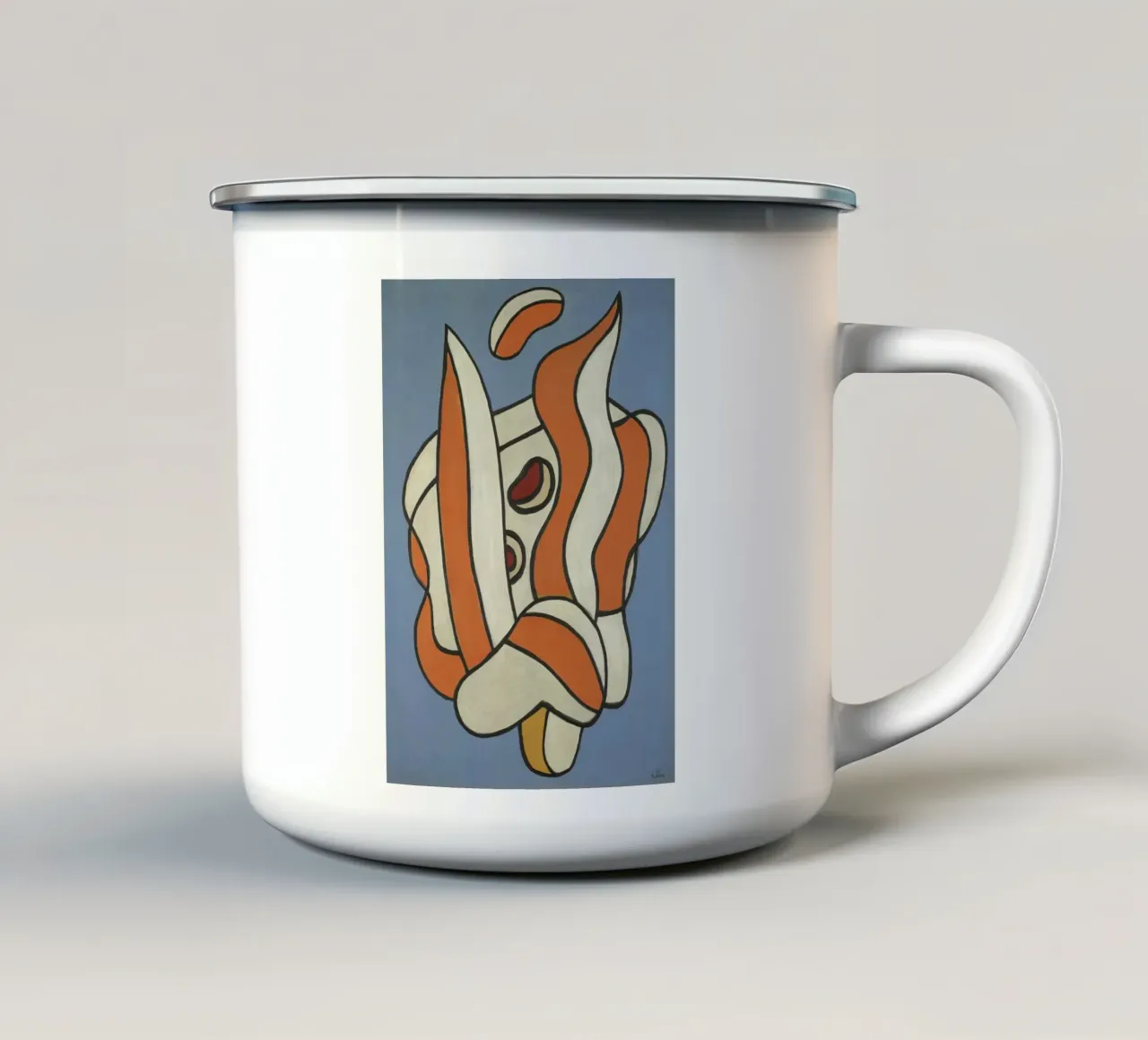 Léger's "Composition on Blue" - Cubist Abstract & Modernist enamel mug by NorwesClub