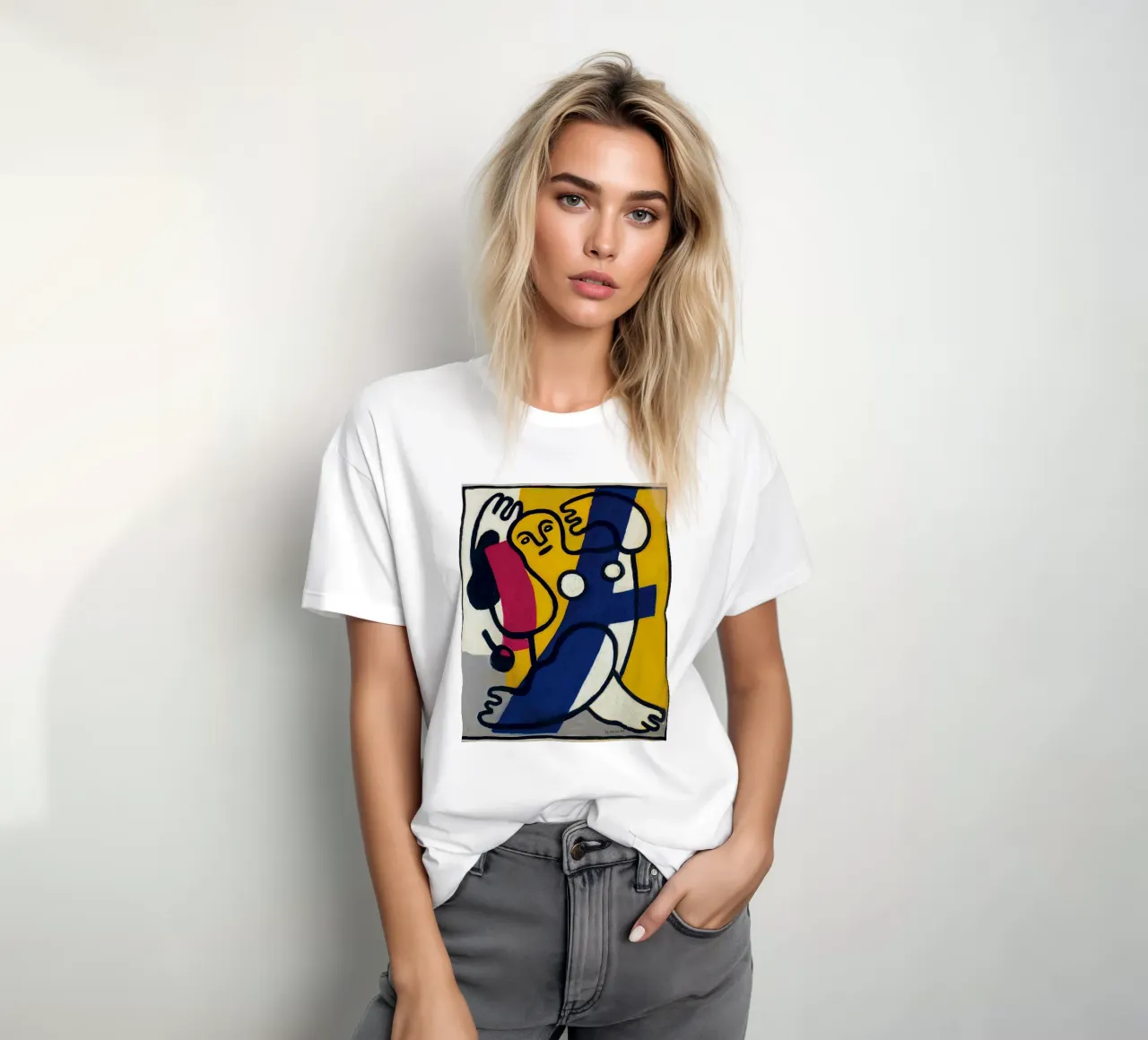 La "Danseuse en jaune et bleu" de Léger - Figurine cubiste et moderniste t-shirt de NorwesClub