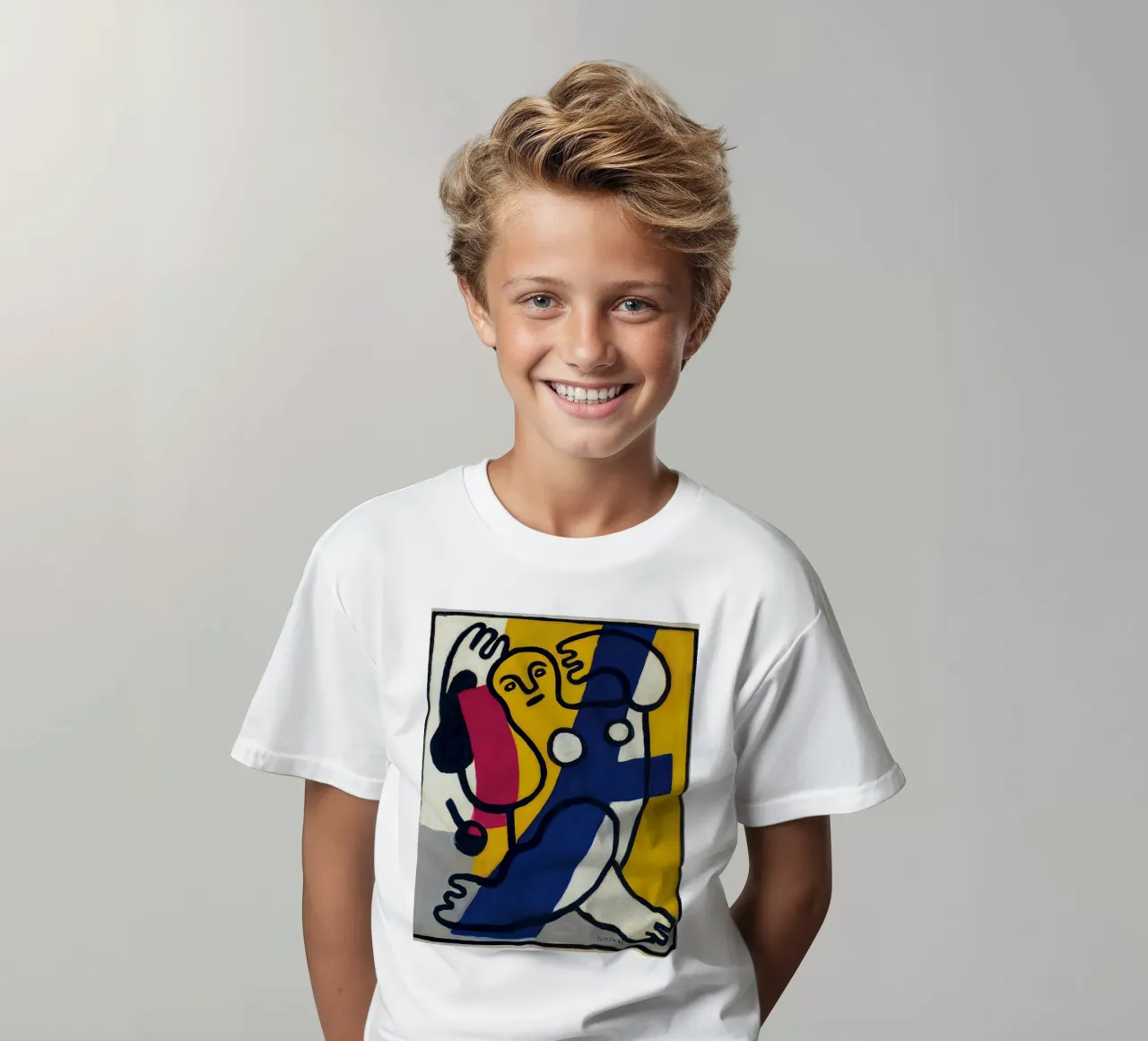 Léger's "Dancer in Yellow & Blue" - Cubist & Modernist Figur kids t-shirt by NorwesClub