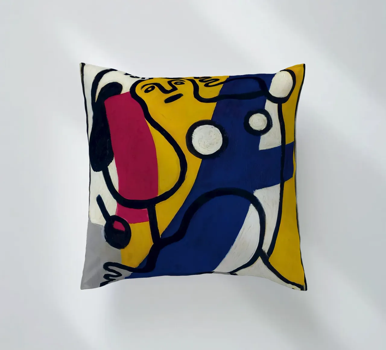 La "Danseuse en jaune et bleu" de Léger - Figurine cubiste et moderniste coussin de NorwesClub
