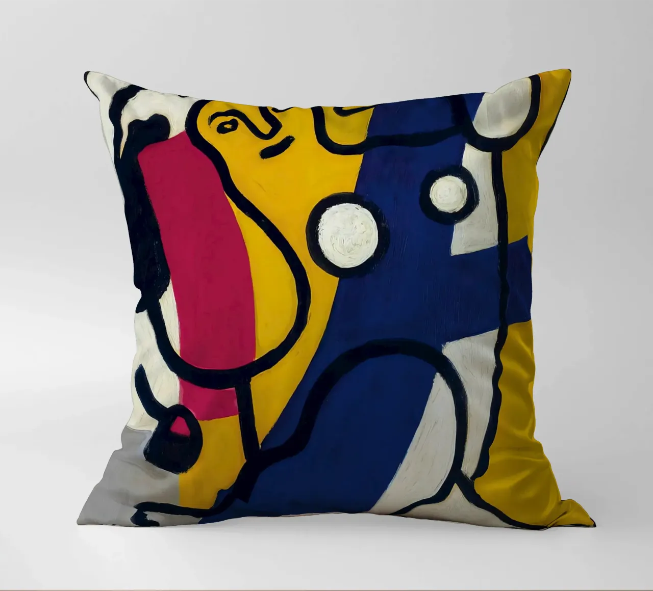 La "Danseuse en jaune et bleu" de Léger - Figurine cubiste et moderniste coussin de NorwesClub