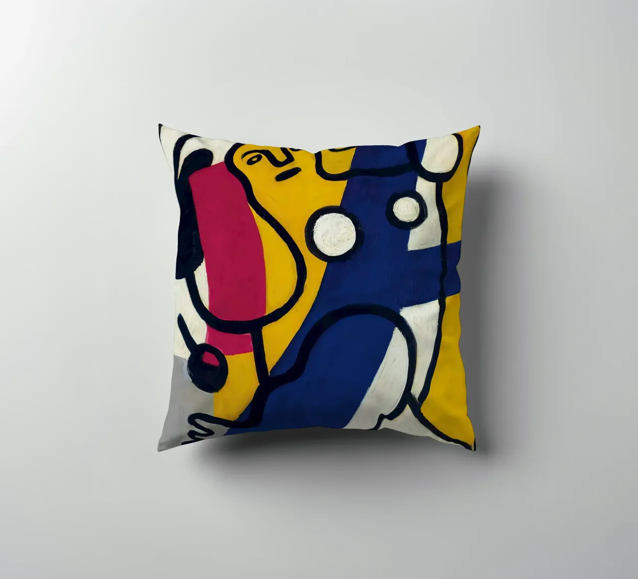 La "Danseuse en jaune et bleu" de Léger - Figurine cubiste et moderniste coussin de NorwesClub