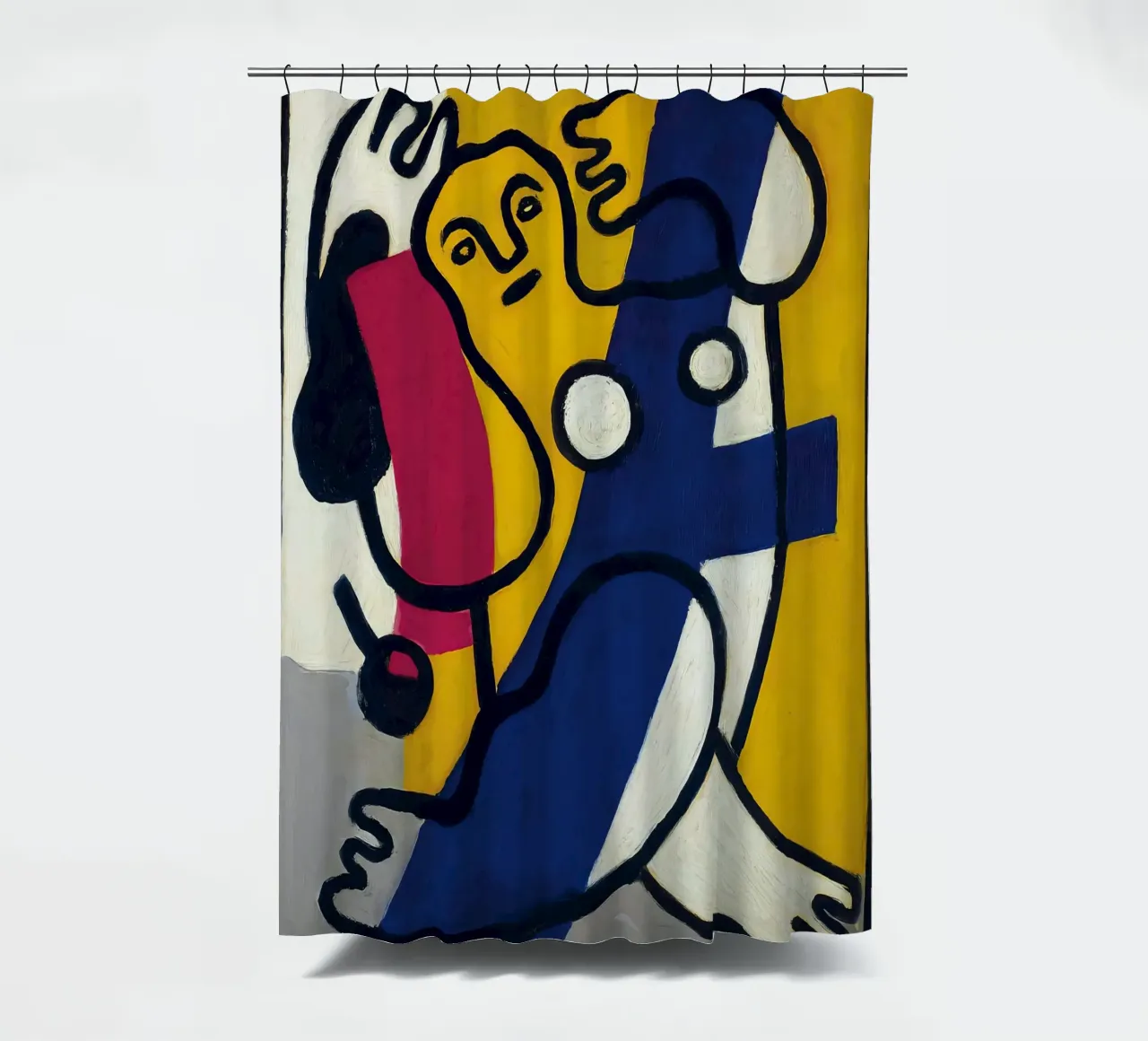 La "Danseuse en jaune et bleu" de Léger - Figurine cubiste et moderniste rideau de douche de NorwesClub