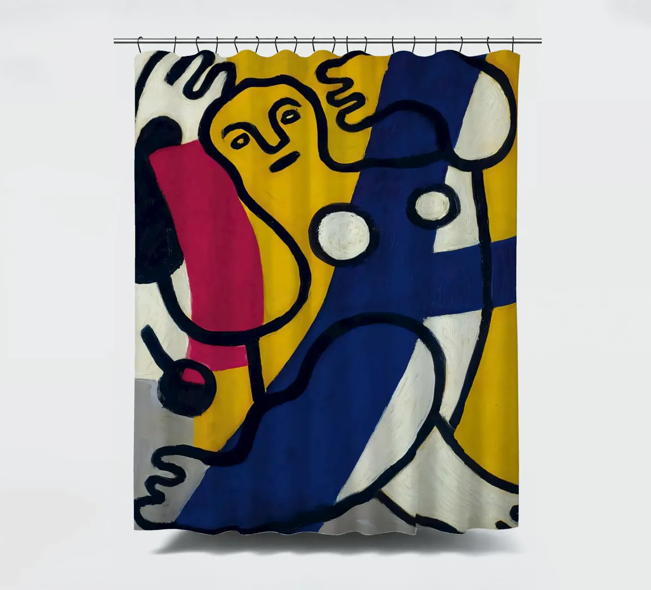 La "Danseuse en jaune et bleu" de Léger - Figurine cubiste et moderniste rideau de douche de NorwesClub