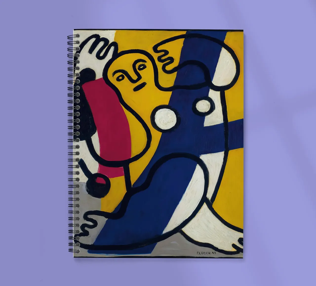 La "Danseuse en jaune et bleu" de Léger - Figurine cubiste et moderniste carnet à spirale de NorwesClub