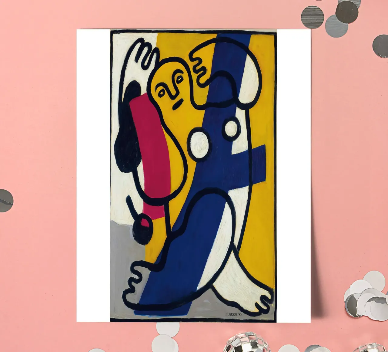 La "Danseuse en jaune et bleu" de Léger - Figurine cubiste et moderniste planche autocollant de NorwesClub