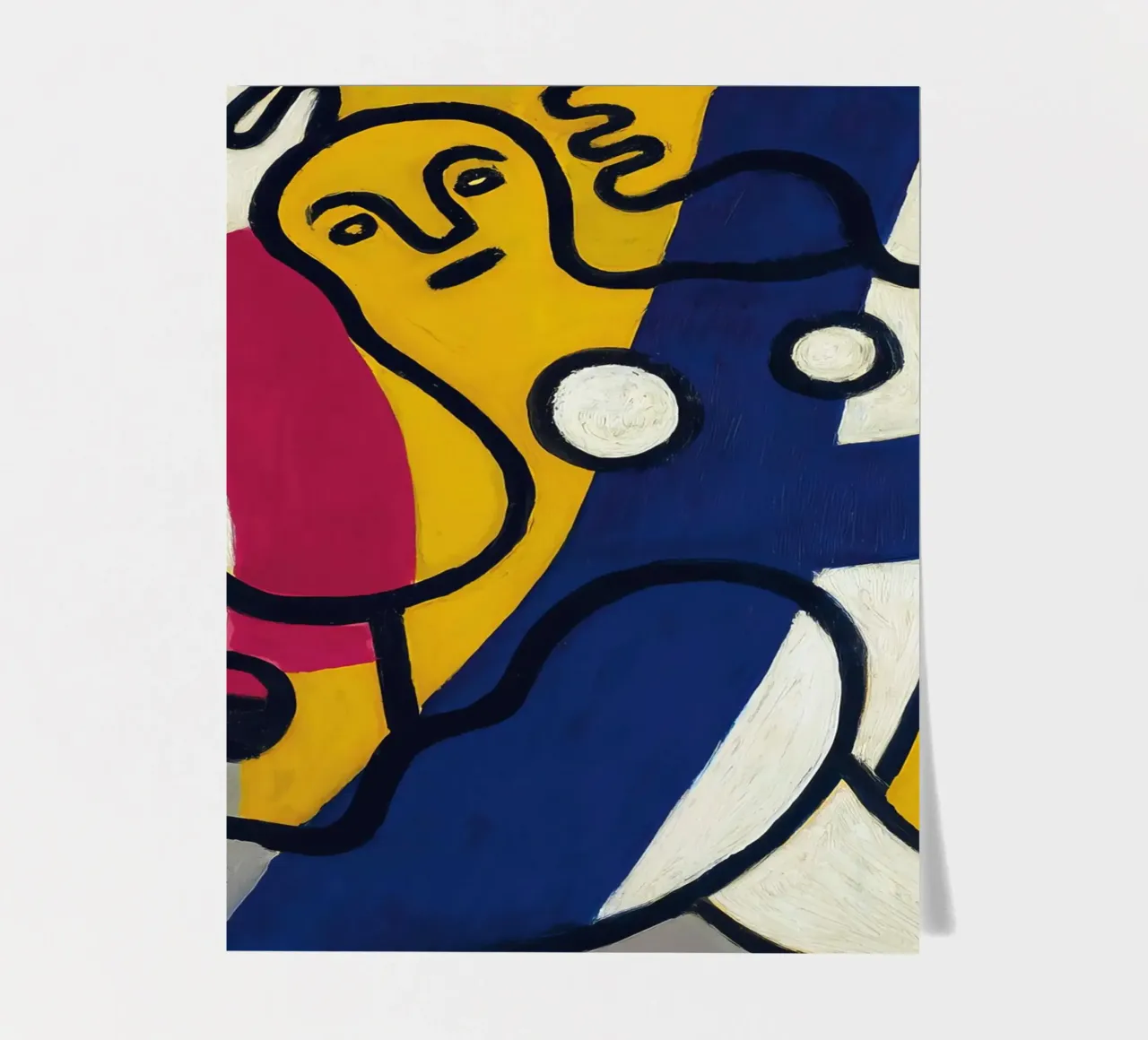 La "Danseuse en jaune et bleu" de Léger - Figurine cubiste et moderniste planche autocollant de NorwesClub