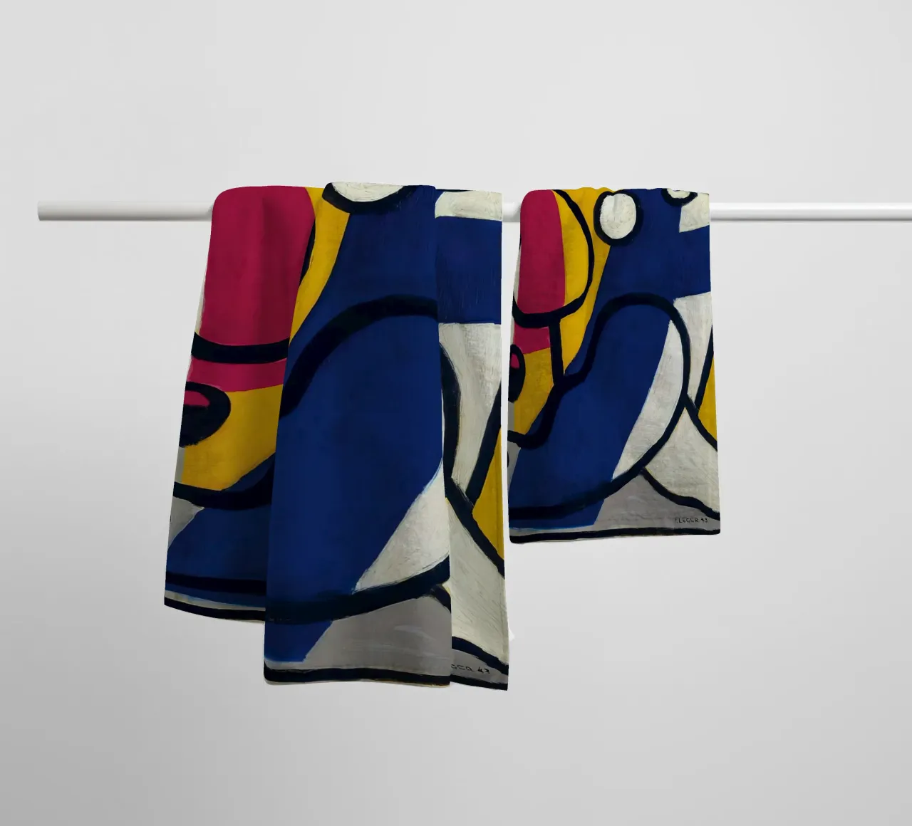 La "Danseuse en jaune et bleu" de Léger - Figurine cubiste et moderniste serviette de bain de NorwesClub