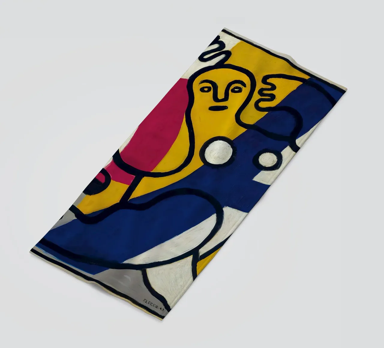 La "Danseuse en jaune et bleu" de Léger - Figurine cubiste et moderniste serviette de plage de NorwesClub