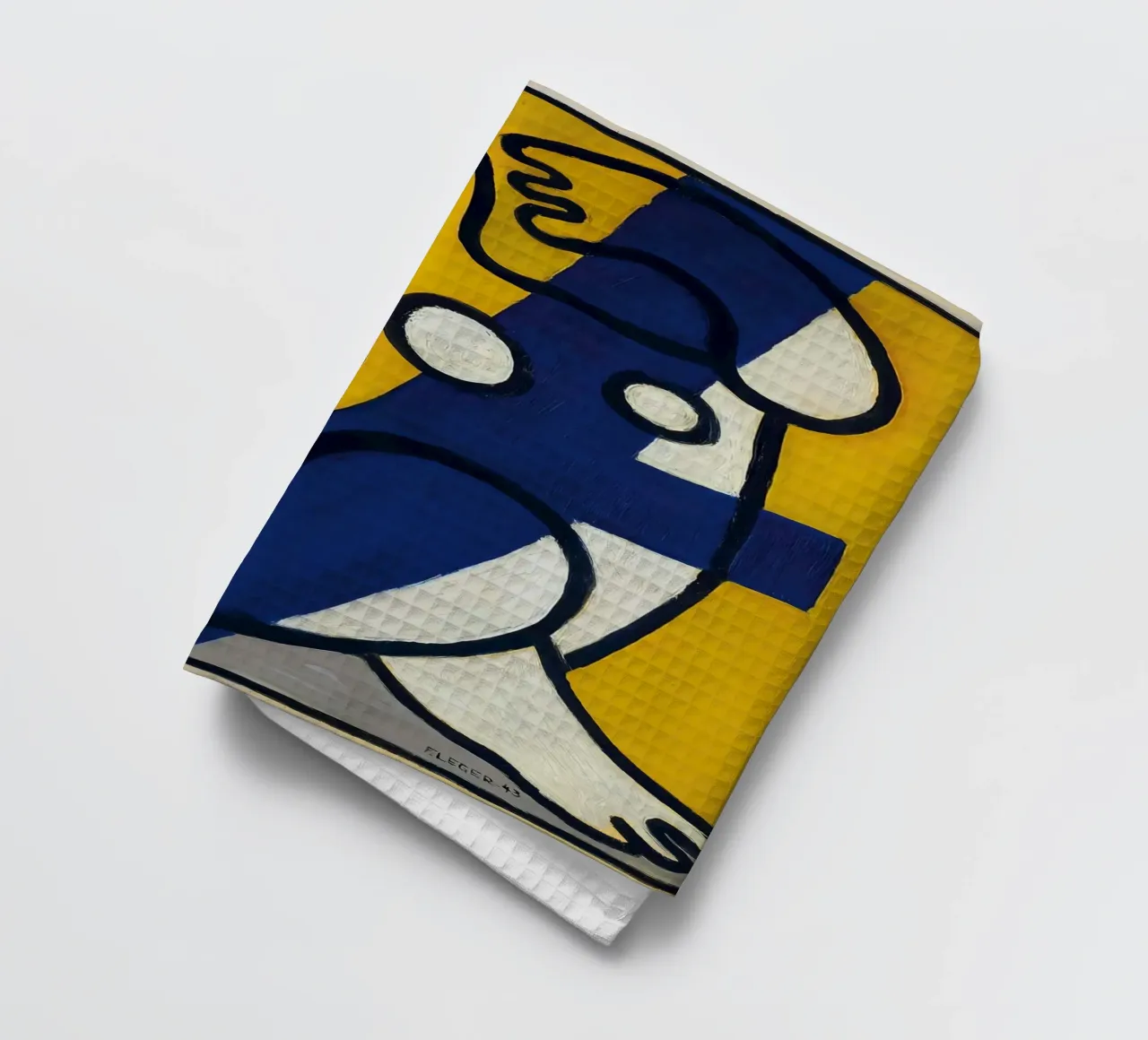 La "Danseuse en jaune et bleu" de Léger - Figurine cubiste et moderniste torchon de NorwesClub