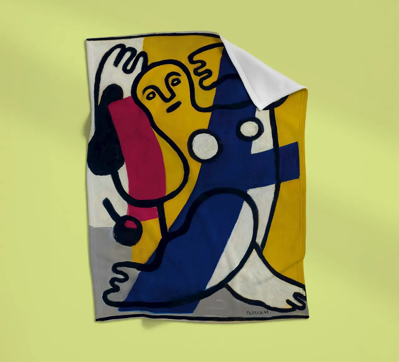 La "Danseuse en jaune et bleu" de Léger - Figurine cubiste et moderniste plaid polaire de NorwesClub