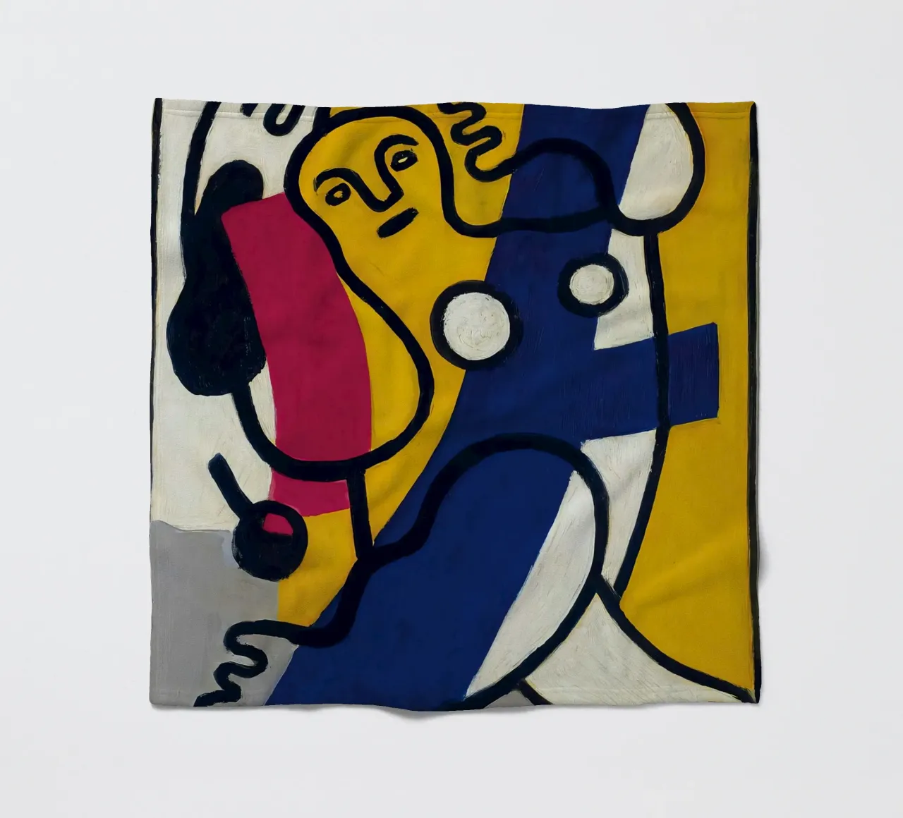 La "Danseuse en jaune et bleu" de Léger - Figurine cubiste et moderniste plaid polaire de NorwesClub