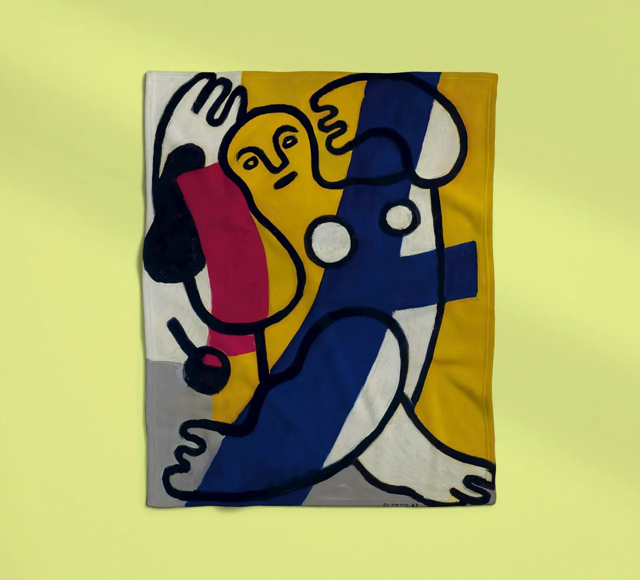 La "Danseuse en jaune et bleu" de Léger - Figurine cubiste et moderniste plaid polaire de NorwesClub