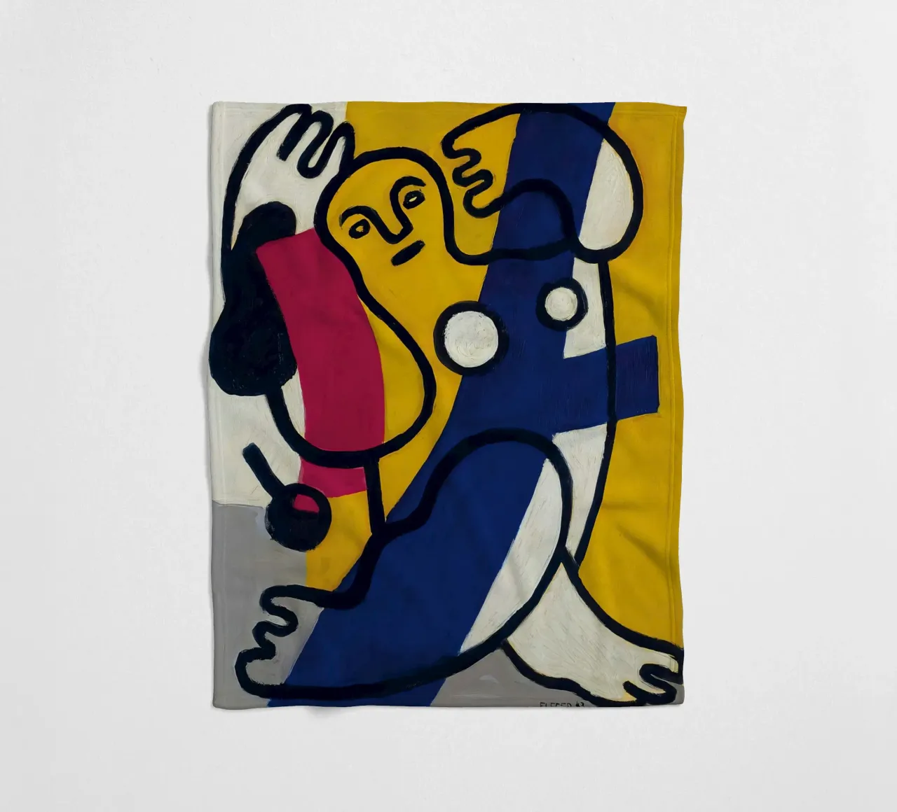 La "Danseuse en jaune et bleu" de Léger - Figurine cubiste et moderniste plaid polaire de NorwesClub