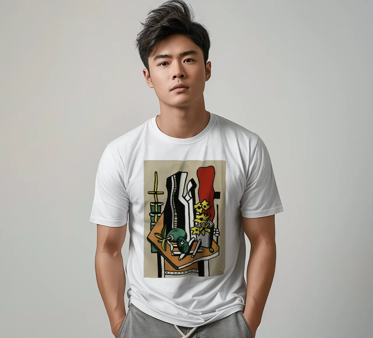 "Frutti e fiori gialli" di Léger - Natura morta cubista e vibrazioni t-shirt da NorwesClub