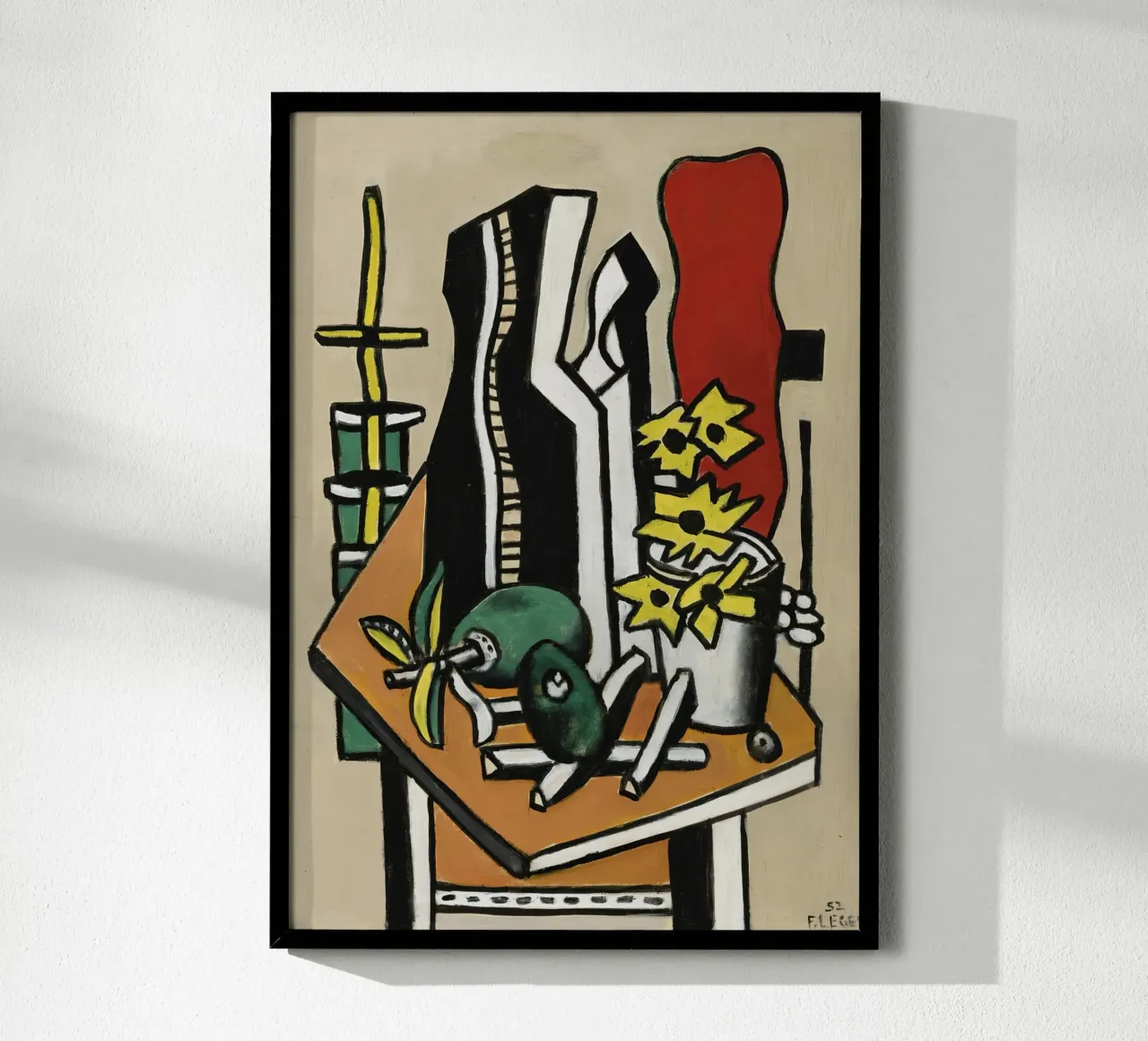 "Frutti e fiori gialli" di Léger - Natura morta cubista e vibrazioni carta hahnemühle da NorwesClub