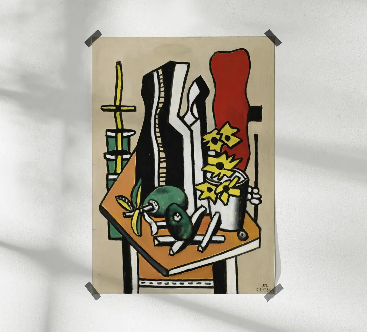 "Frutti e fiori gialli" di Léger - Natura morta cubista e vibrazioni carta hahnemühle da NorwesClub