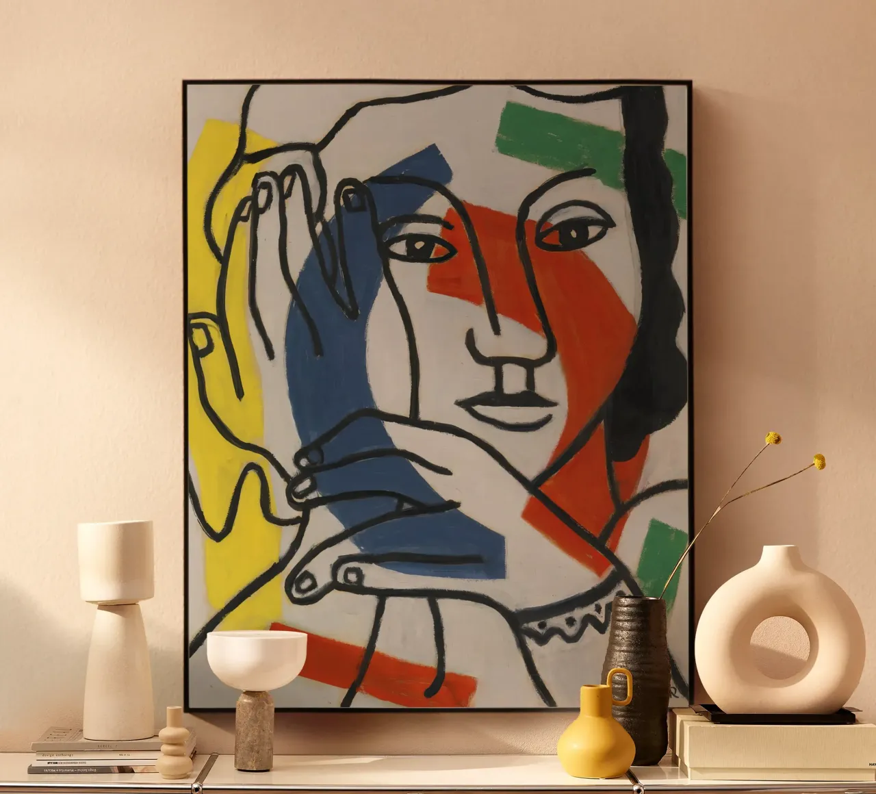 "Due mani e una figura" di Léger - Figura cubista e modernista plexiglass da NorwesClub