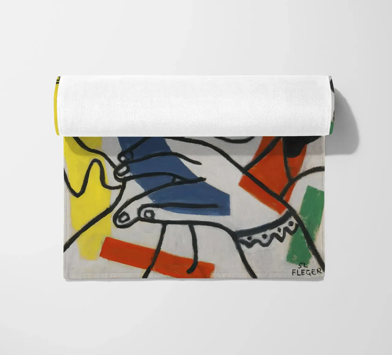 "Due mani e una figura" di Léger - Figura cubista e modernista telo mare da NorwesClub