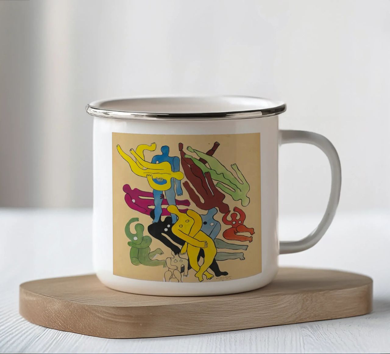 Lo "Studio per sommozzatori" di Léger - Figure cubiste e movimento dinamico tazza in smalto da NorwesClub
