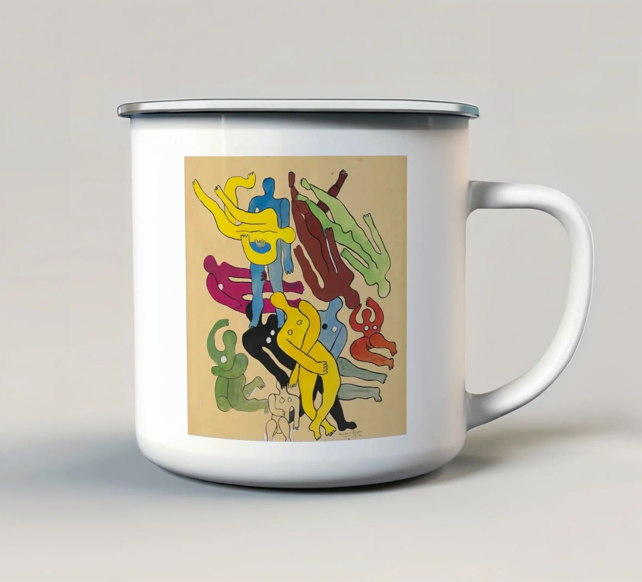 Lo "Studio per sommozzatori" di Léger - Figure cubiste e movimento dinamico tazza in smalto da NorwesClub