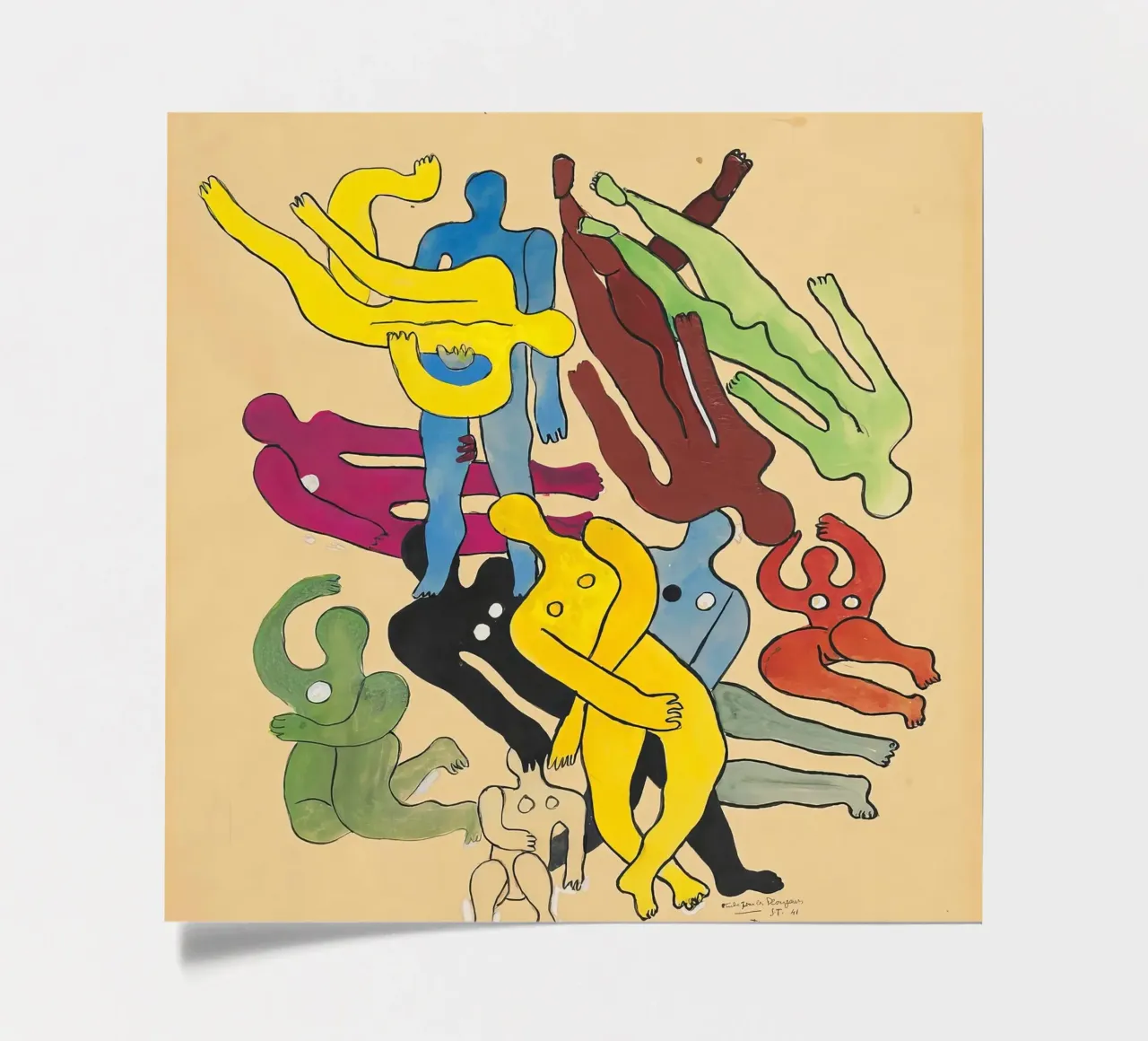 Léger's "Study for Divers" - Cubist Figures & Dynamic Moveme sticker sheet by NorwesClub