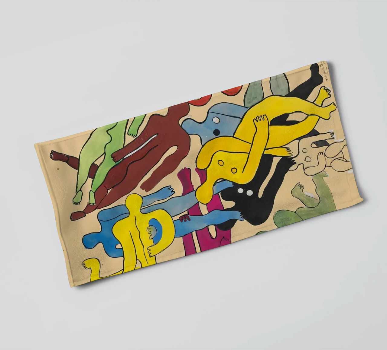 Léger's "Study for Divers" - Cubist Figures & Dynamic Moveme towel by NorwesClub