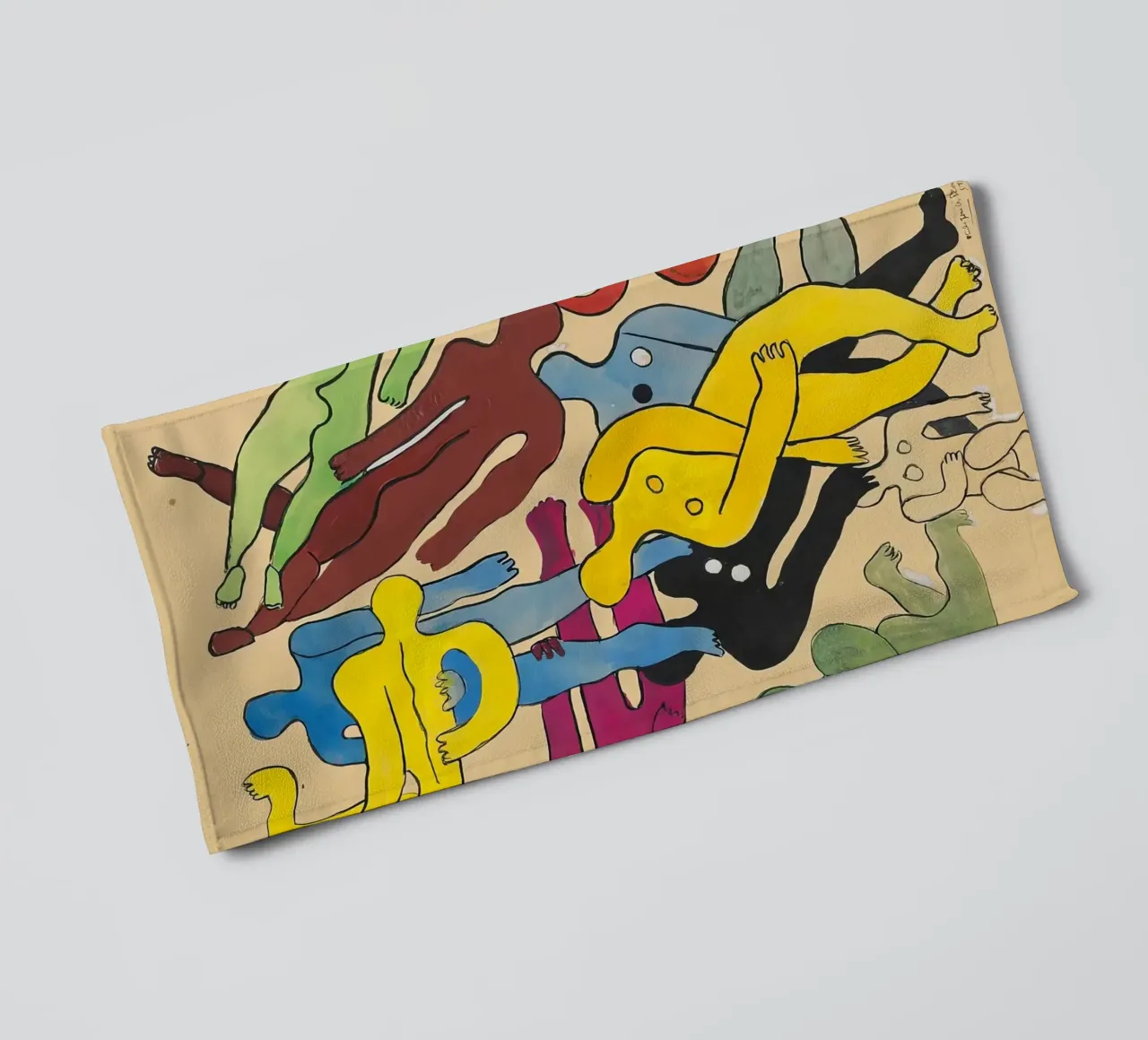 Étude pour plongeurs" de Léger - Figures cubistes et mouvement dynamique serviette de bain de NorwesClub