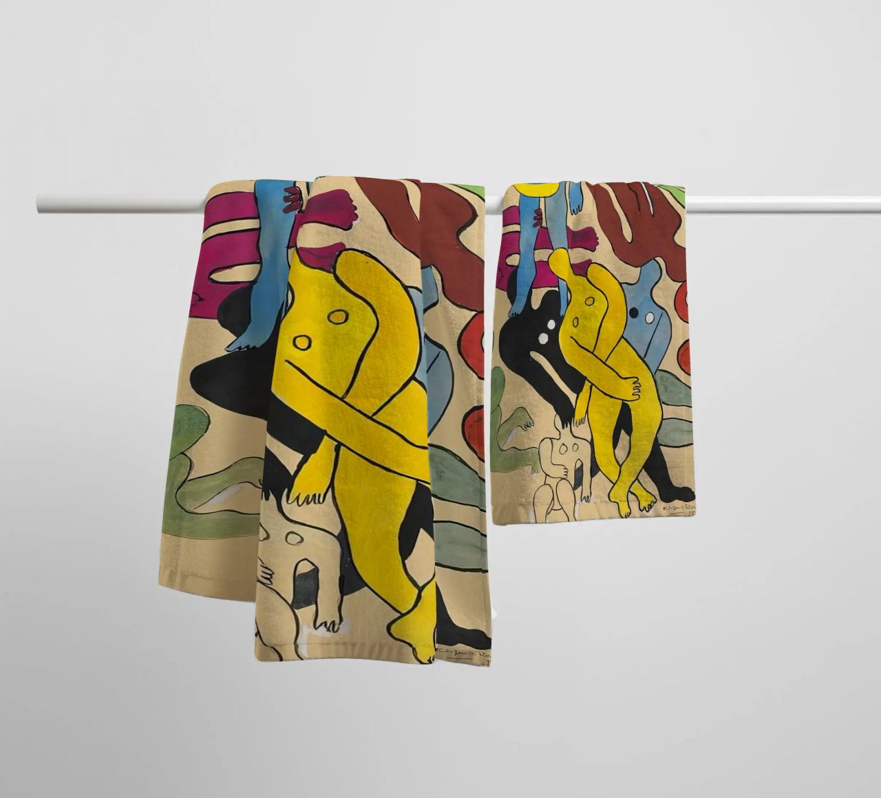 Léger's "Study for Divers" - Cubist Figures & Dynamic Moveme towel by NorwesClub