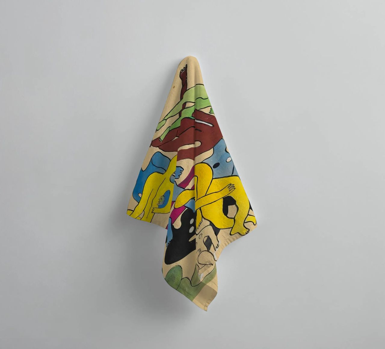 Léger's "Study for Divers" - Cubist Figures & Dynamic Moveme towel by NorwesClub