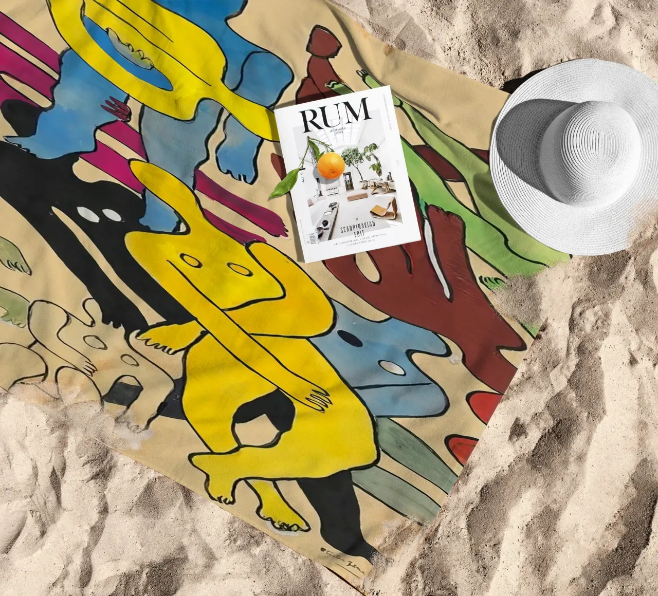 Léger's "Study for Divers" - Cubist Figures & Dynamic Moveme beach towel by NorwesClub