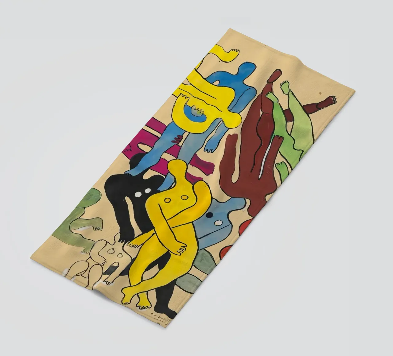 Léger's "Study for Divers" - Cubist Figures & Dynamic Moveme beach towel by NorwesClub