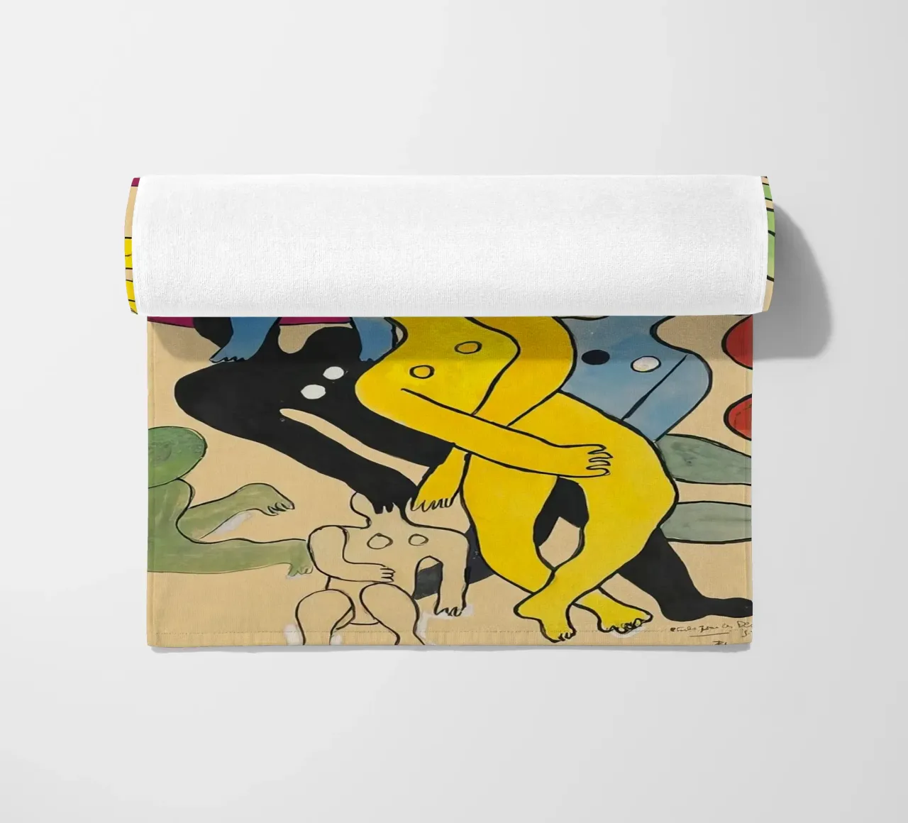 Léger's "Study for Divers" - Cubist Figures & Dynamic Moveme beach towel by NorwesClub