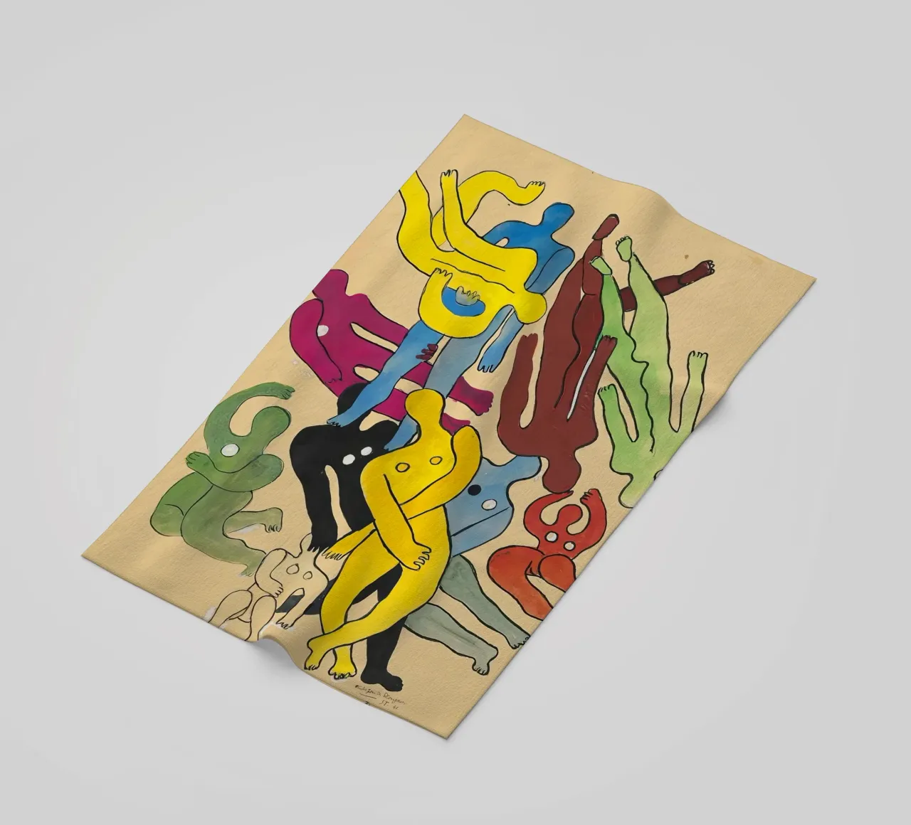 Léger's "Study for Divers" - Cubist Figures & Dynamic Moveme beach towel by NorwesClub