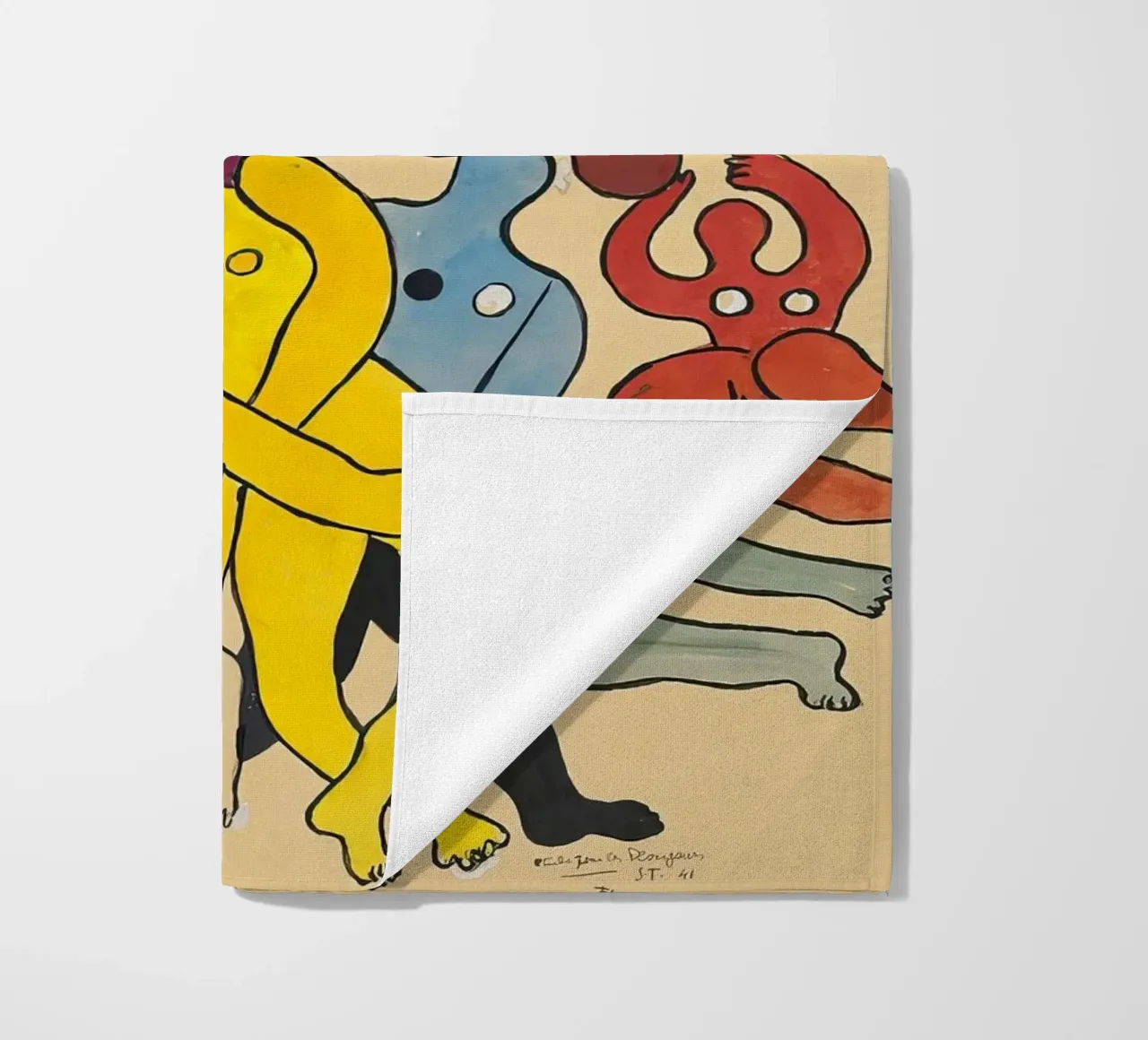 Léger's "Study for Divers" - Cubist Figures & Dynamic Moveme beach towel by NorwesClub