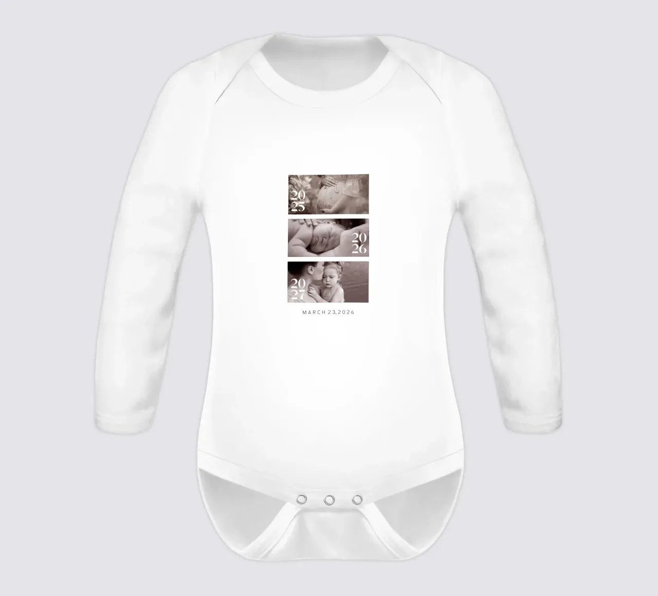 Personalize Your Little One's Memories long-sleeve baby romper by NEWEST CUSTOM SHOP